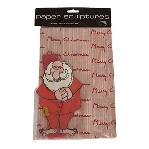 Vintage Christmas Paper Sculptures Gift Wrapping Kit